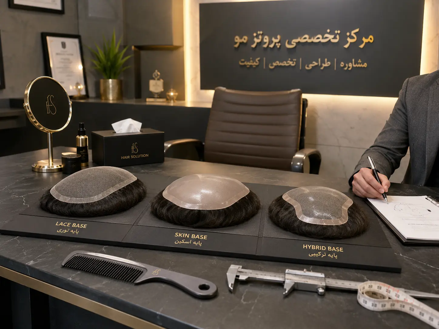 میز مشاوره تخصصی برای انتخاب پروتز مو در مرکز پروتز مو غرب تهران